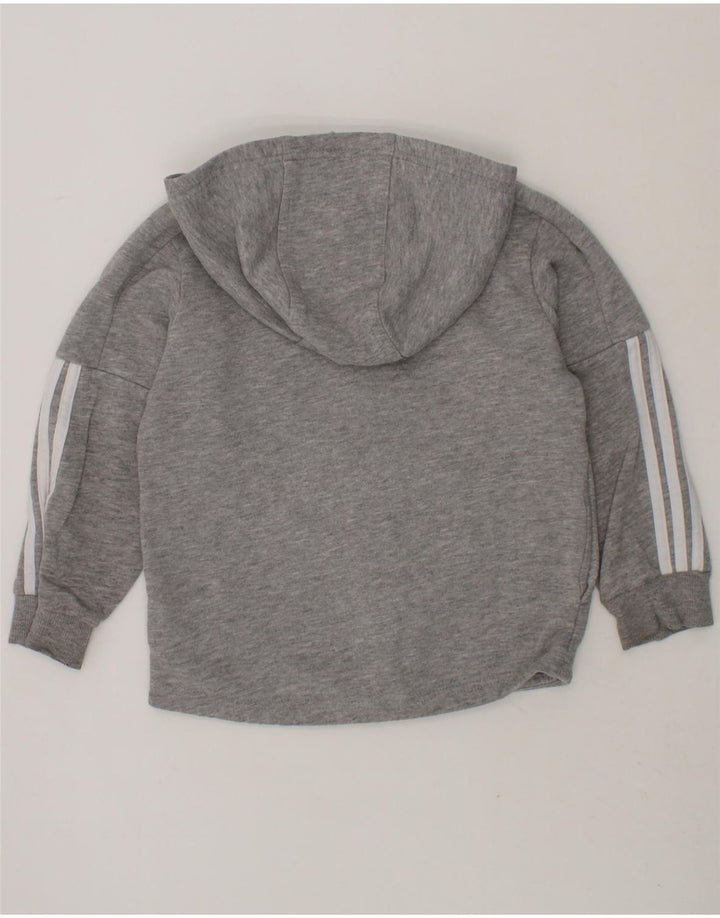 ADIDAS Boys Zip Hoodie Sweater 2-3 Years Grey Cotton Vintage Adidas and Second-Hand Adidas from Messina Hembry 