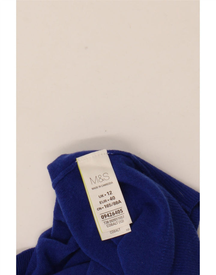 Marks & Spencer Womens Boat Neck Jumper Sweater UK 12 Medium Blue Acrylic