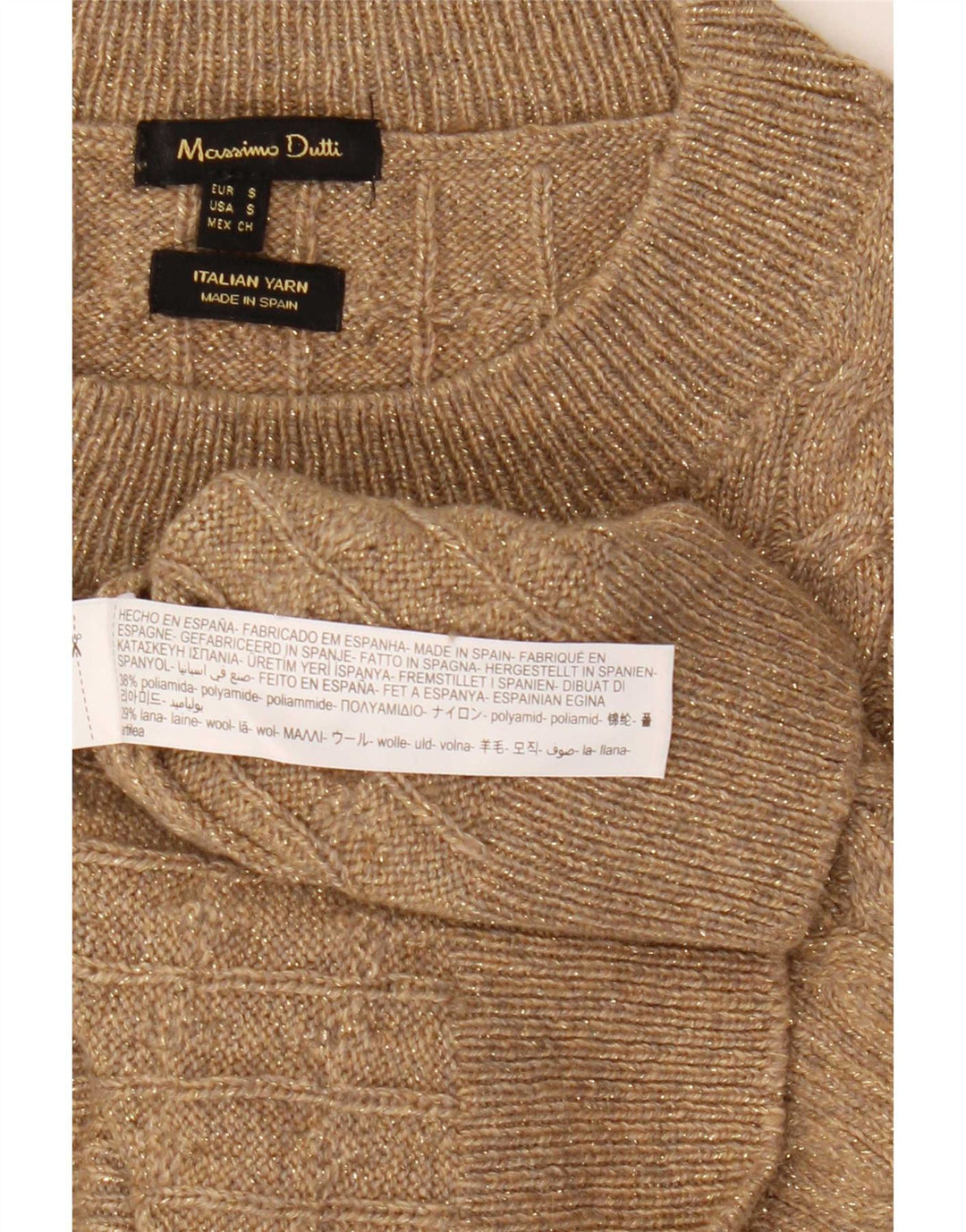 Maglione maglione girocollo oversize da donna Massimo Dutti UK 10 piccolo grigio