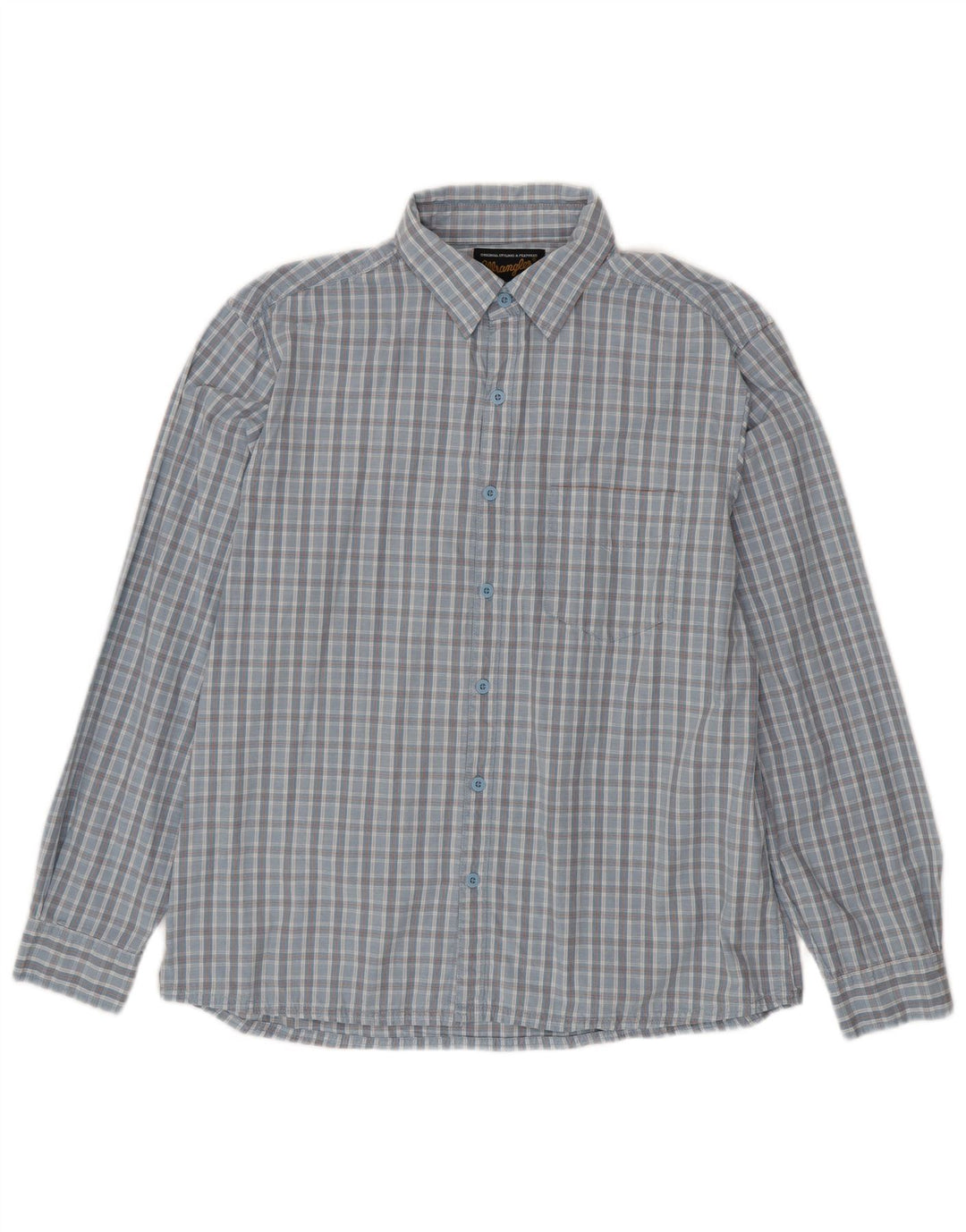 WRANGLER Mens Shirt XL Blue Check Cotton