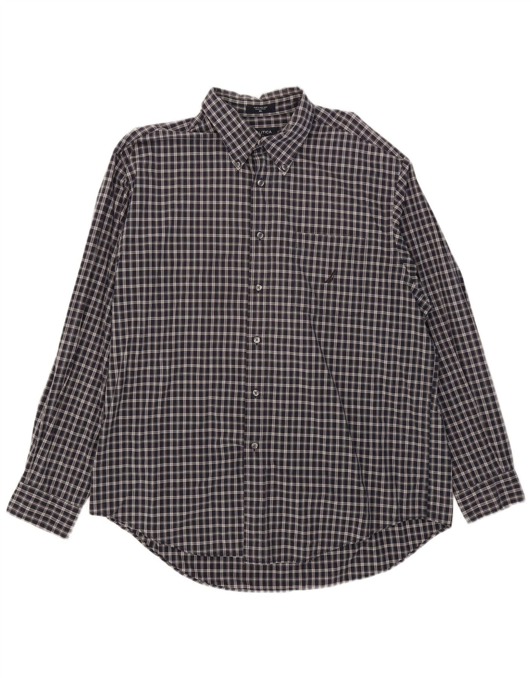 Camicia da uomo Nautica XL in cotone a quadri blu navy