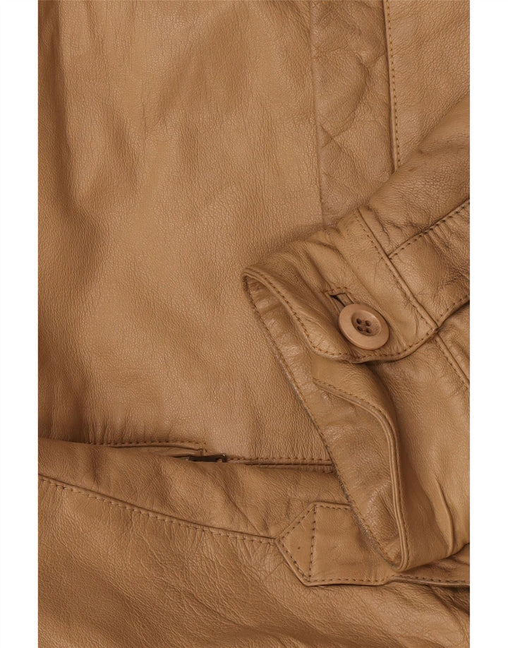 Giacca in pelle vintage da uomo IT 52 XL Beige