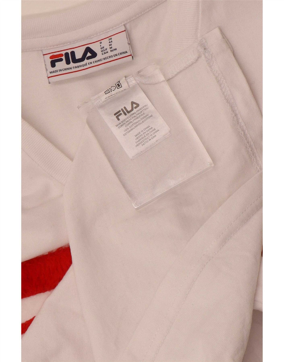 T-shirt grafica da donna Fila Top UK14 cotone bianco medio