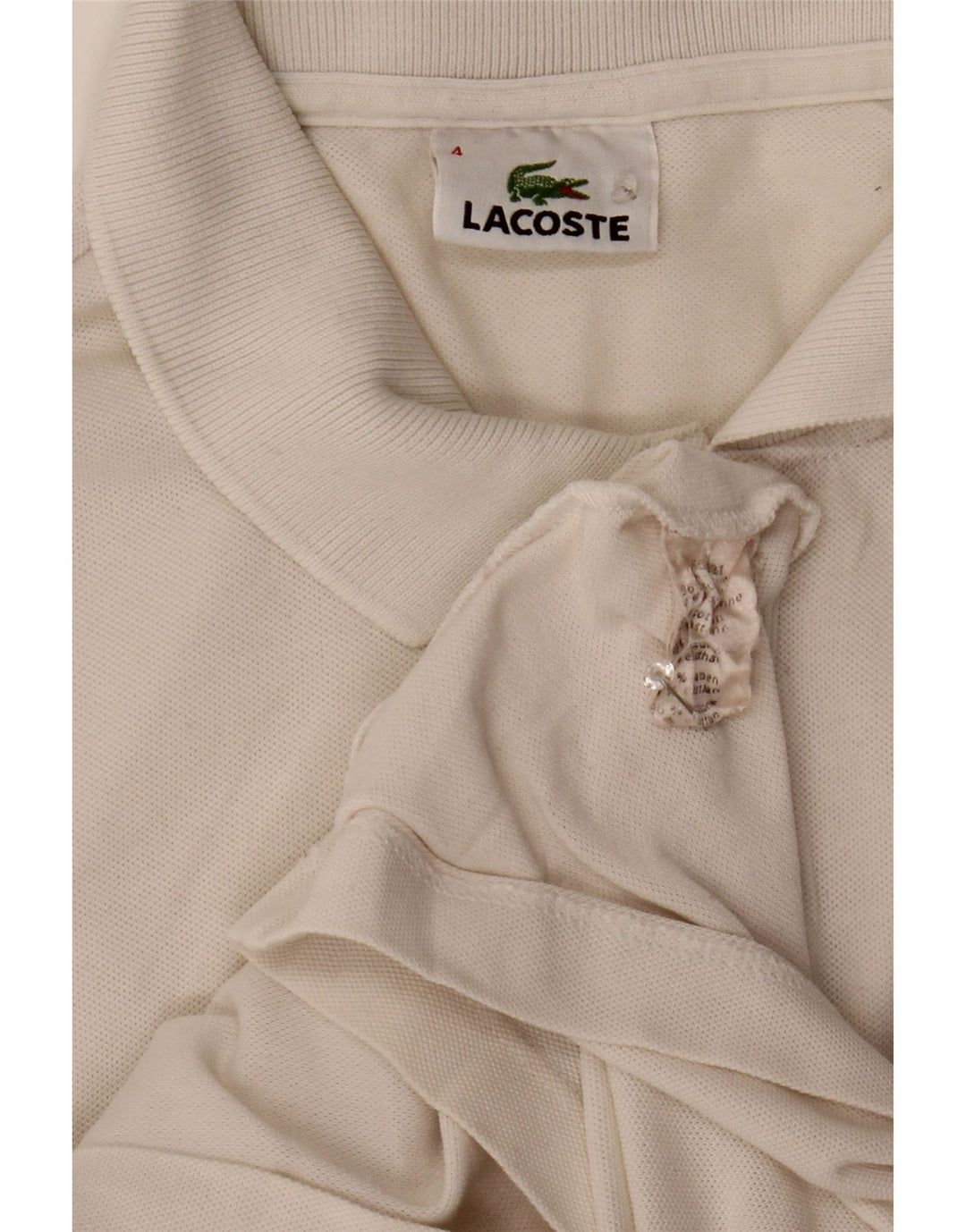Polo da uomo Lacoste taglia 4 media in cotone bianco