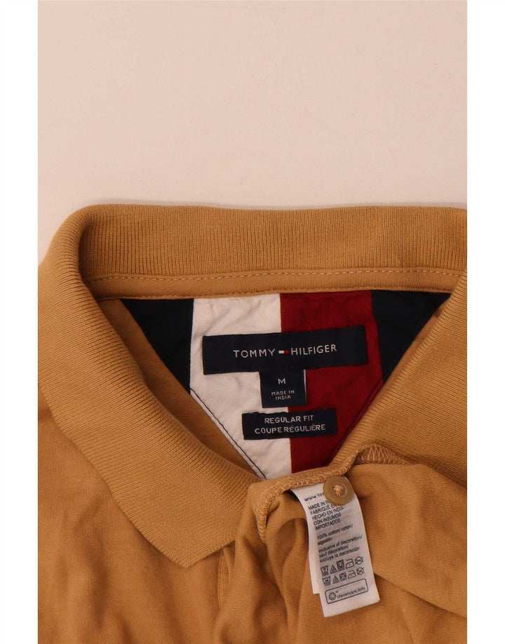 Polo da uomo vestibilità regolare Tommy Hilfiger in cotone marrone medio