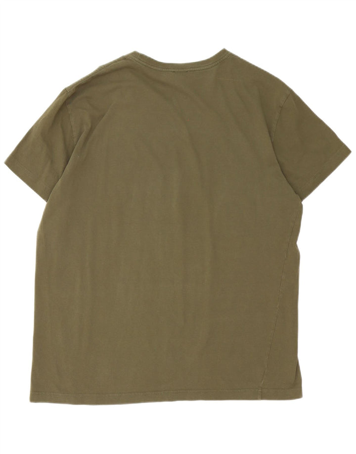 T-shirt grafica da uomo Diesel Top grande in cotone kaki