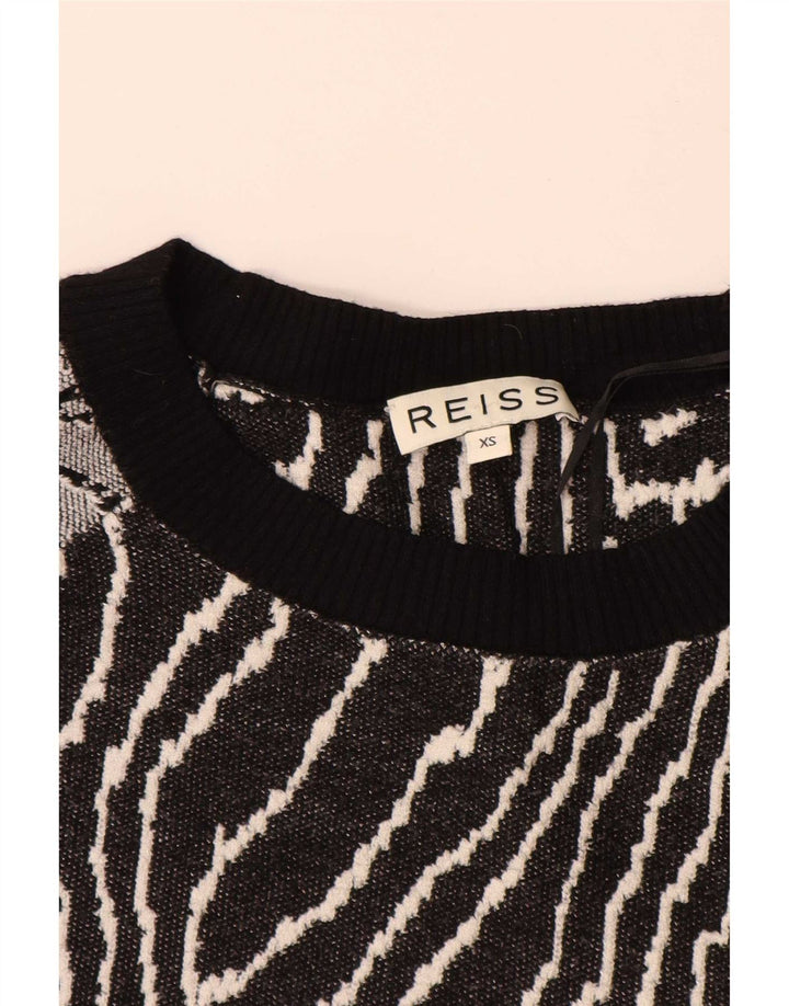 Felpa da donna con motivo astratto Reiss UK 6 XS viscosa nera