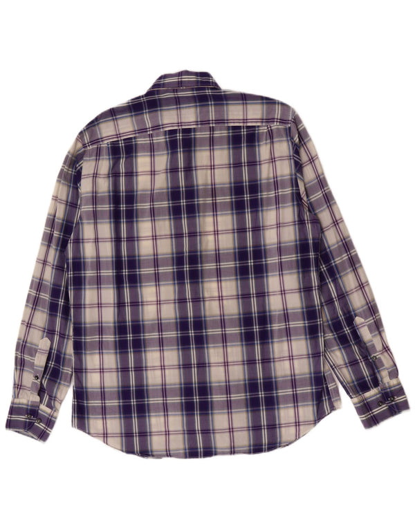 Camicia da uomo Massimo Dutti a quadri viola grandi