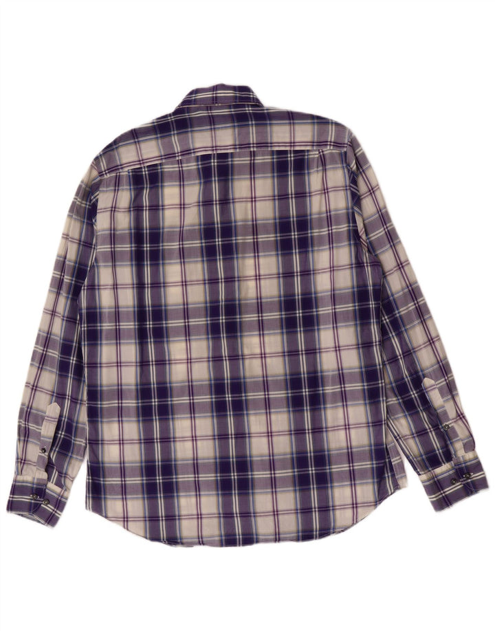 Camicia da uomo Massimo Dutti a quadri viola grandi