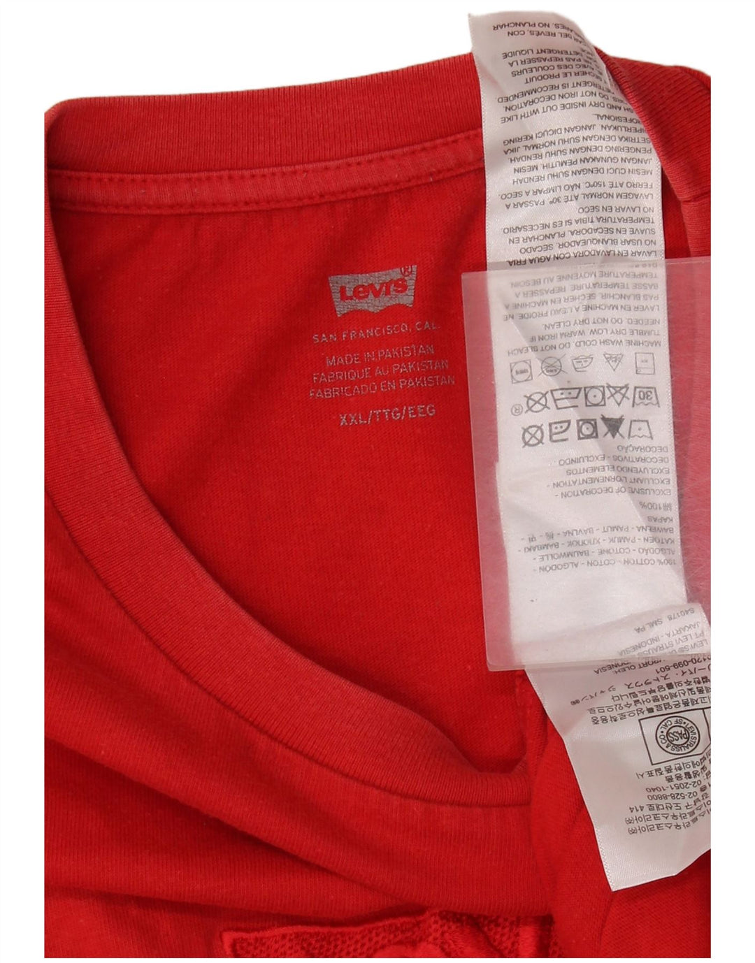 T-shirt grafica da uomo Levi's Top 2XL in cotone rosso