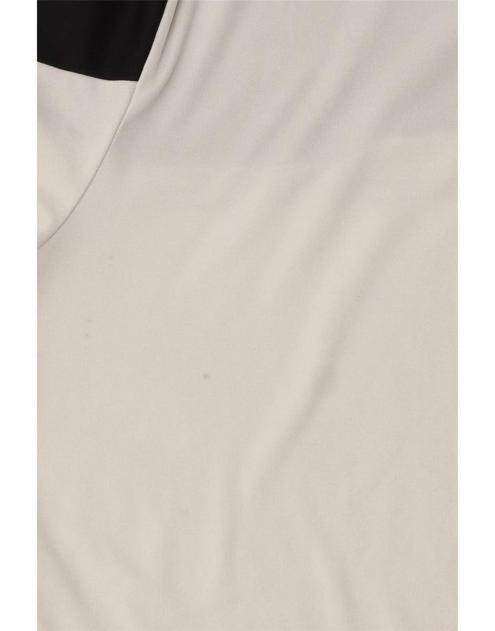 T-shirt Adidas Climalite da uomo Top in poliestere color block bianco medio