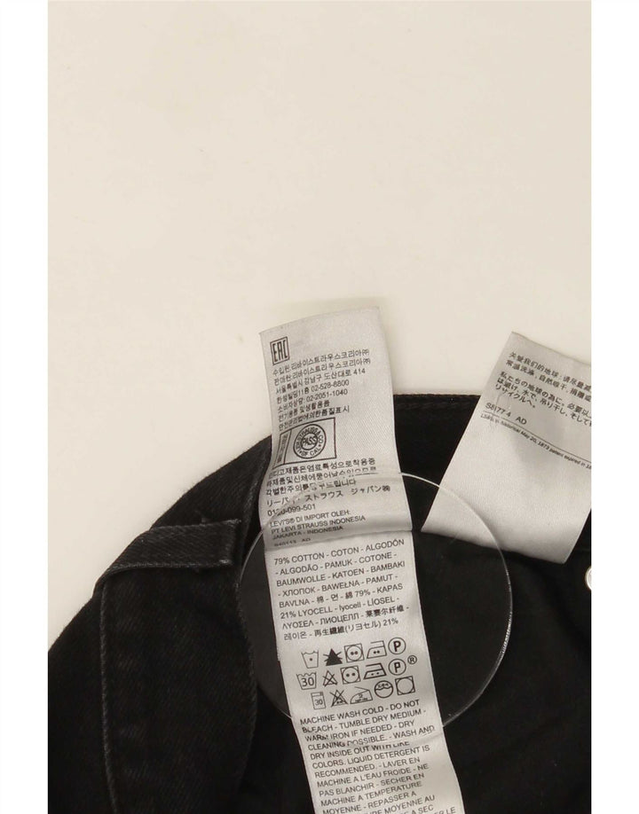Jeans dritti a vita alta da donna Levi's W29 L31 cotone nero