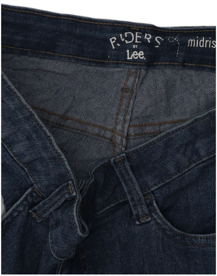 Pantaloncini di jeans Bermuda a vita media Lee Riders da donna W34 Large Blu
