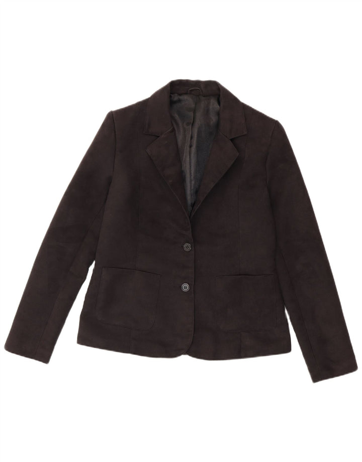 Giacca blazer da donna a 2 bottoni Topshop UK 12 poliestere nero medio