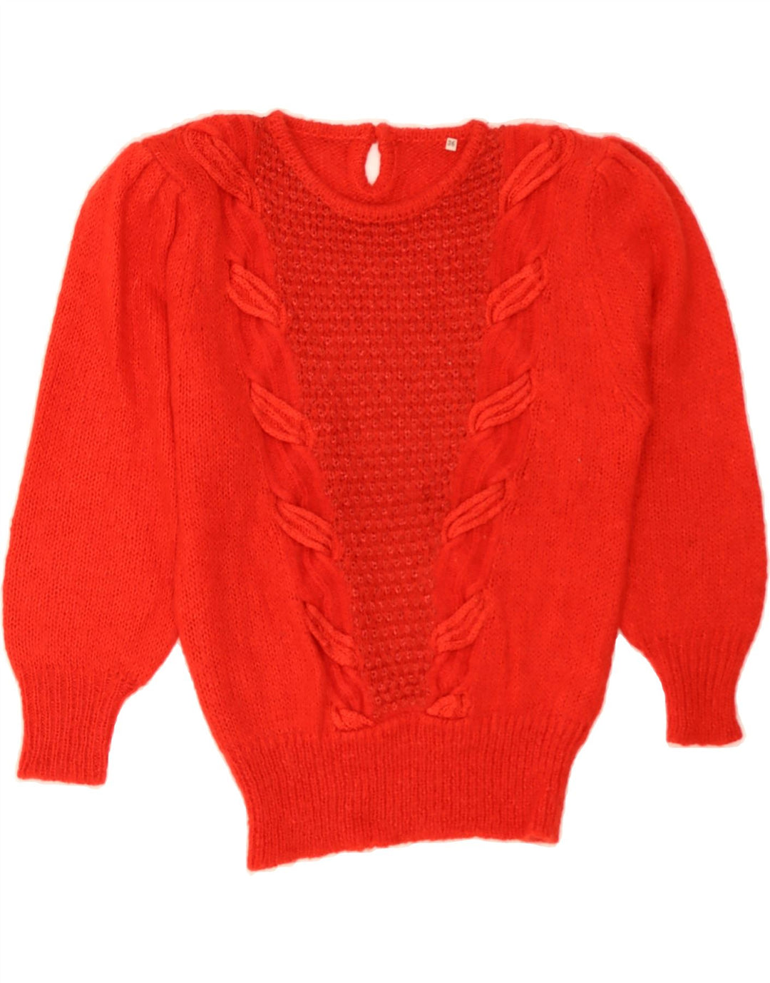 VINTAGE Womens Boat Neck Jumper Sweater EU 36 Small Red Viscose Vintage Vintage and Second-Hand Vintage from Messina Hembry 