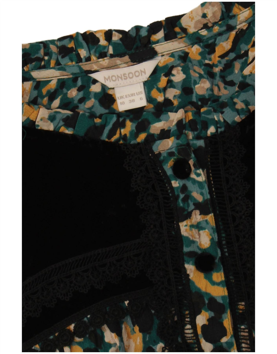 Monsoon Abito da tè maxi da donna UK 10 Piccolo bohémien maculato multicolore