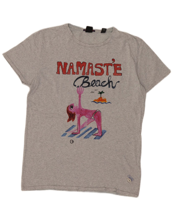 T-shirt grafica da uomo SCOTCH & SODA Top in cotone grigio medio