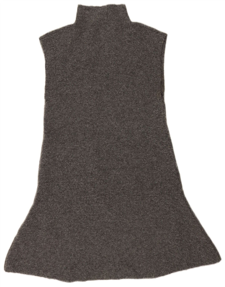 Abito maglione senza maniche da donna Zara UK 14 Large Grigio Poliestere