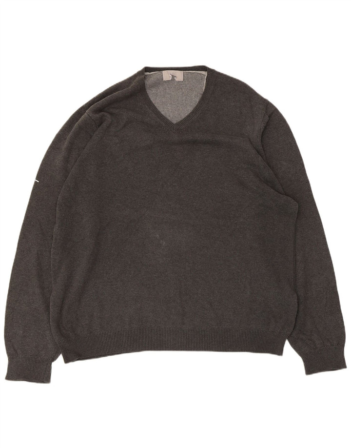 Maglione da uomo con scollo a V Marks & Spencer XL in cotone grigio