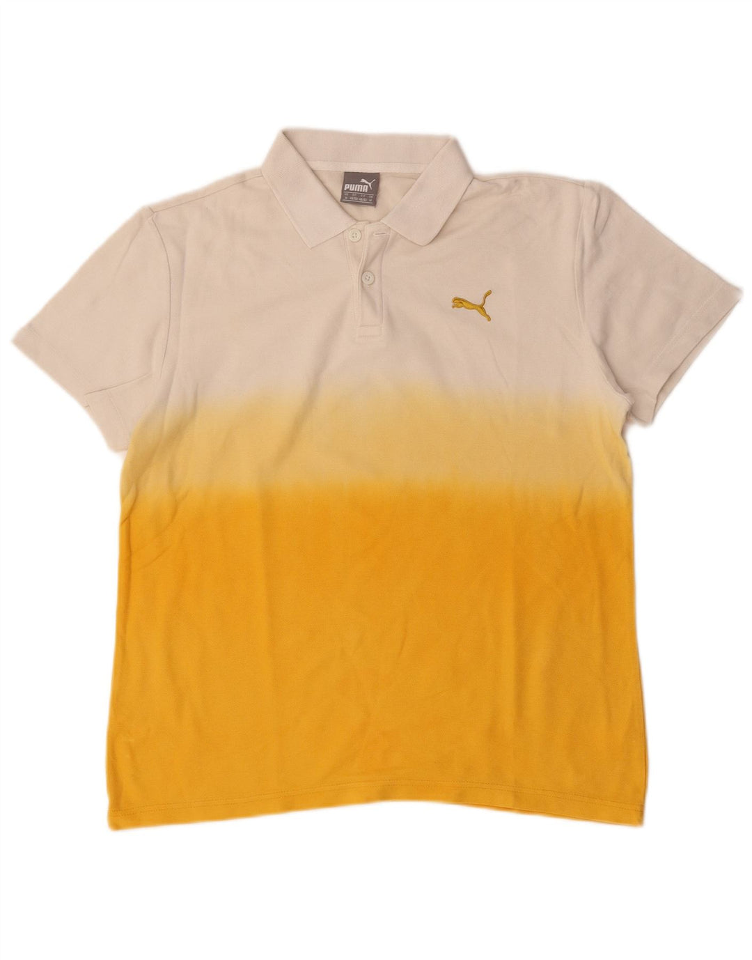 Polo Puma da uomo in cotone color block bianco medio