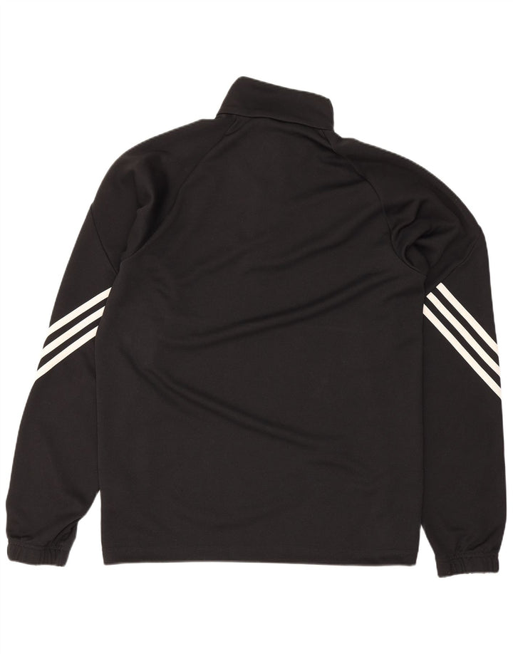 Adidas Uomo Climalite Zip Neck Pullover Tuta Top Small Poliestere Nero