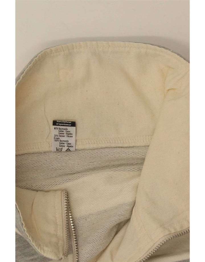 Trigema Felpa da uomo con zip e collo maglione XL in cotone a righe grigie