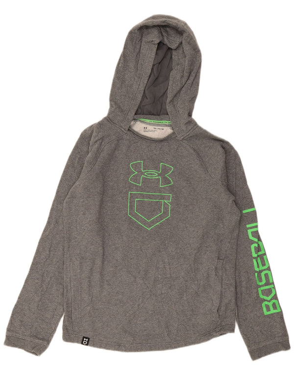 Felpa con cappuccio grafica da ragazzo Under Armour 13-14 anni XL in cotone grigio