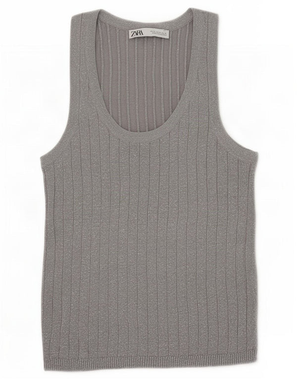 Canotta canotta da donna Zara UK 12 Grigio medio