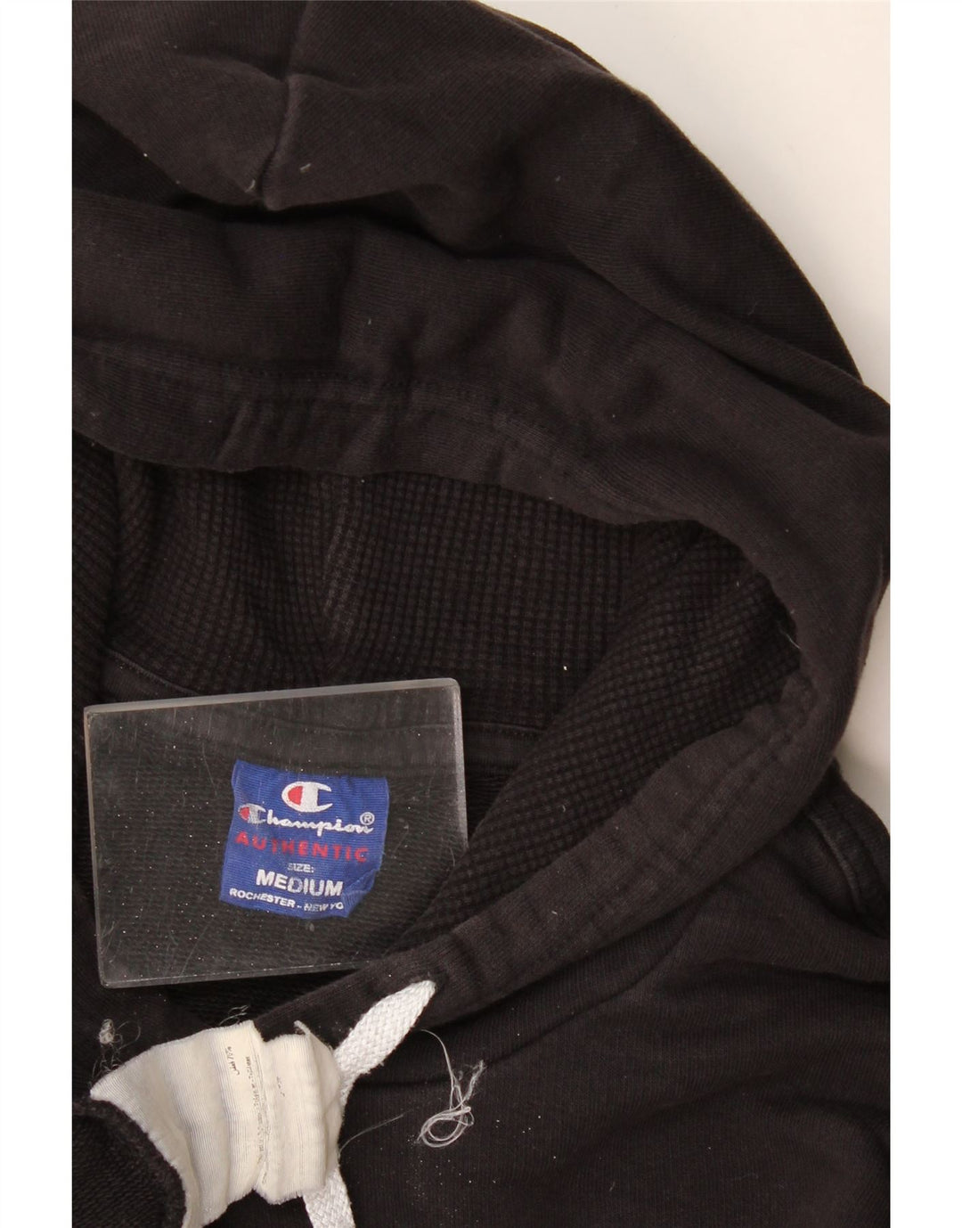Maglione con cappuccio grafico da uomo Champion in cotone nero medio