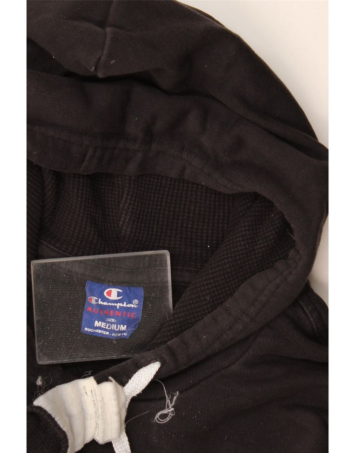 Maglione con cappuccio grafico da uomo Champion in cotone nero medio