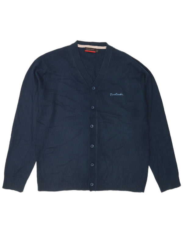 Maglione cardigan da uomo Pierre Cardin medio blu navy acrilico