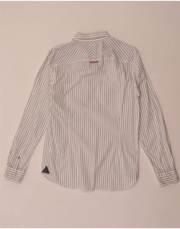 Camicia slim fit da uomo Tommy Hilfiger cotone gessato bianco medio