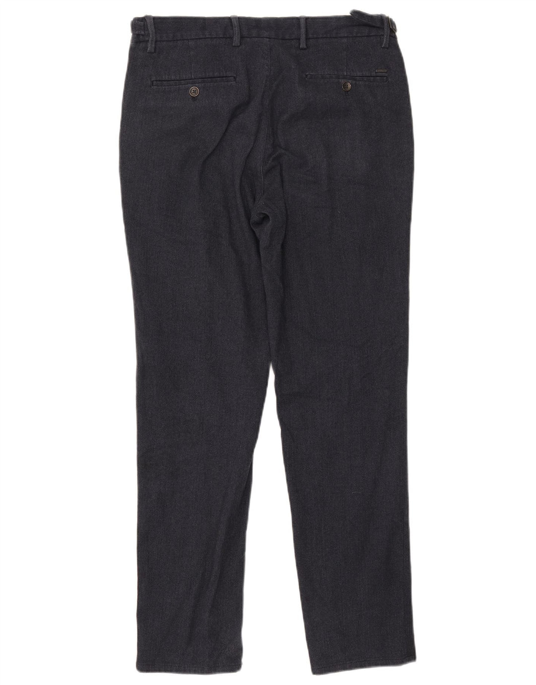 Pantaloni chino da uomo Massimo Dutti EU 42 Large W32 L30 Blu navy a spina di pesce