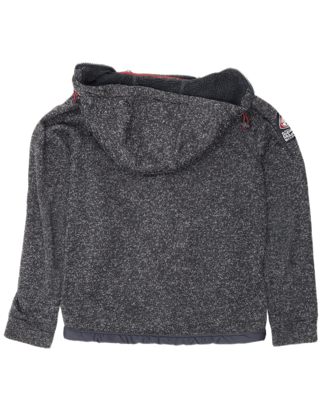 Maglione con cappuccio e zip da uomo Superdry UK 14 Poliestere chiazzato blu navy medio