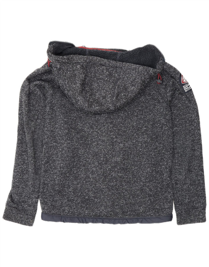 Maglione con cappuccio e zip da uomo Superdry UK 14 Poliestere chiazzato blu navy medio