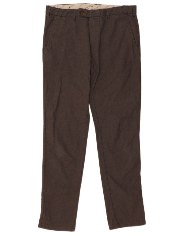 Pantaloni da Abito Slim da Uomo ZARA EU 42 Large W32 L31 Cotone Grigio