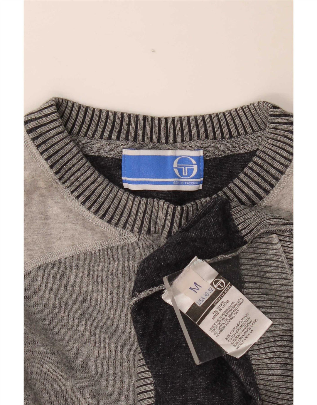 Maglione maglione girocollo da uomo Sergio Tacchini color grigio medio