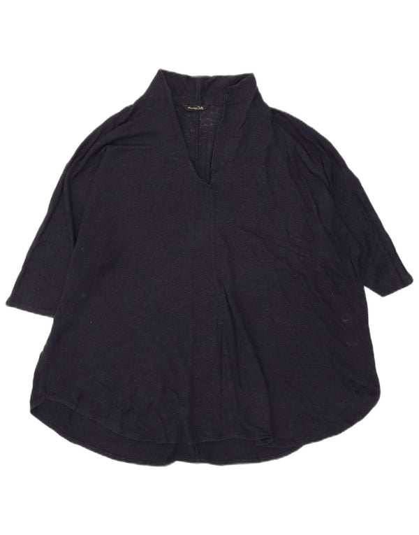 Camicetta da donna Massimo Dutti Top UK 18 XL Lino blu navy