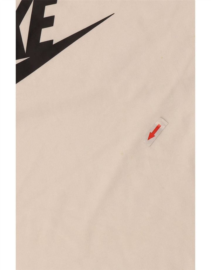 Nike Maglietta grafica da uomo a maniche lunghe XL in cotone bianco