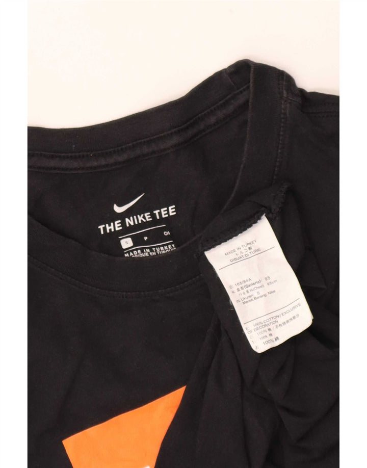 Nike Maglietta grafica da uomo a maniche lunghe piccola in cotone nero