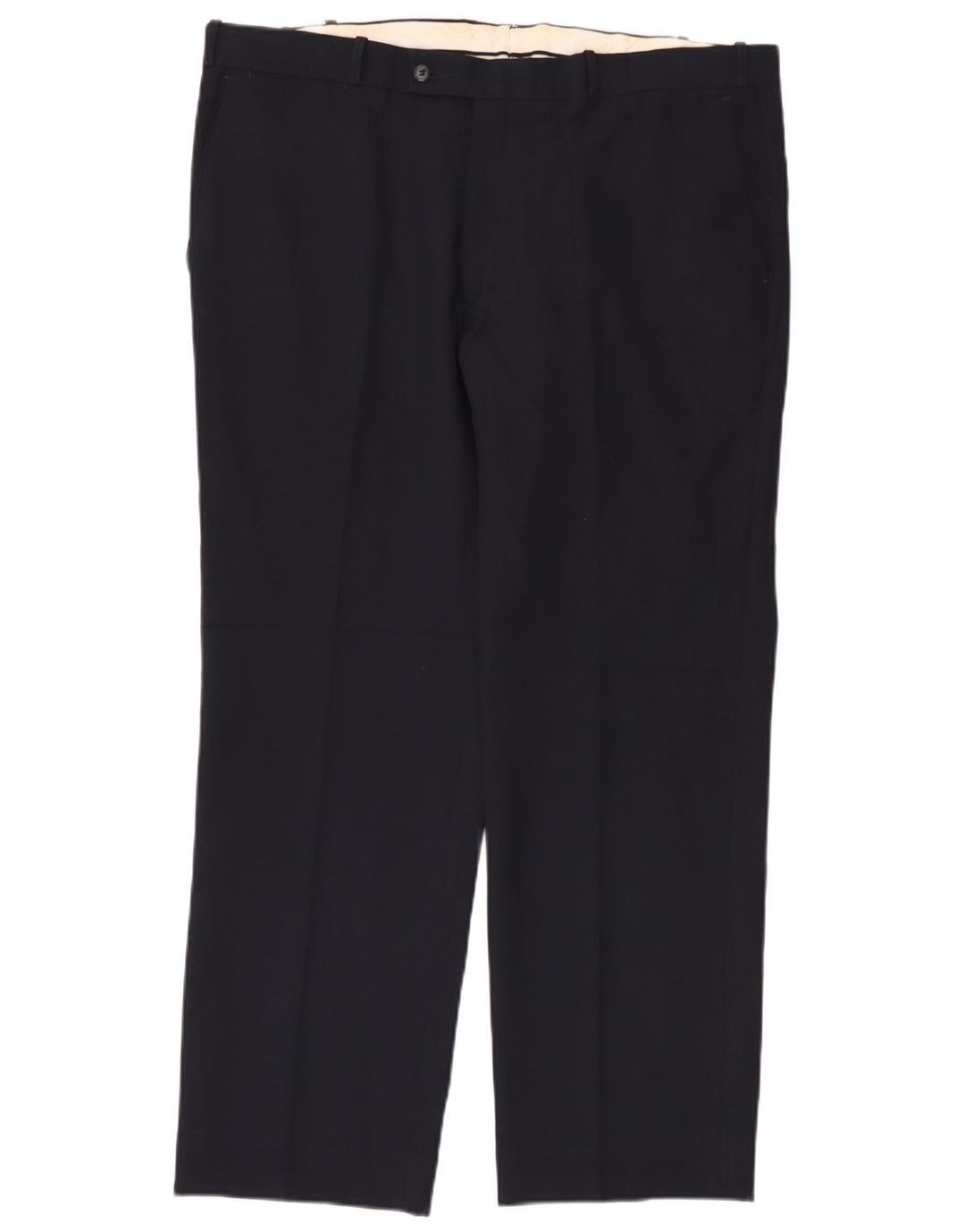 Pantaloni da abito dritti da uomo Farah W42 L33 poliestere blu navy