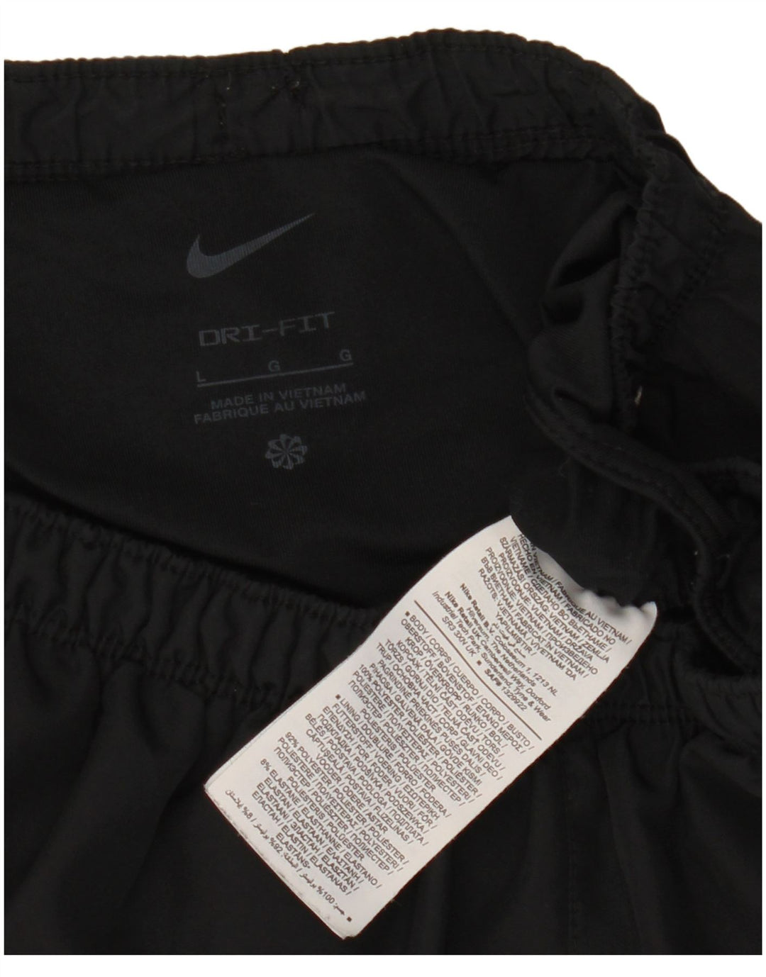 Pantaloncini sportivi Nike Dri Fit da uomo, grandi, in poliestere nero