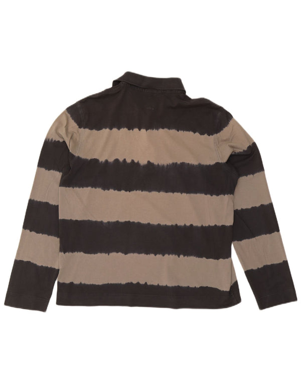 Polo da rugby da uomo a maniche lunghe Hugo Boss XL in cotone a righe nere