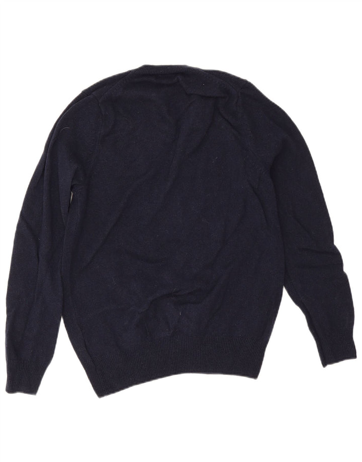 Maglione da uomo con scollo a V Marks & Spencer piccolo in lana blu navy