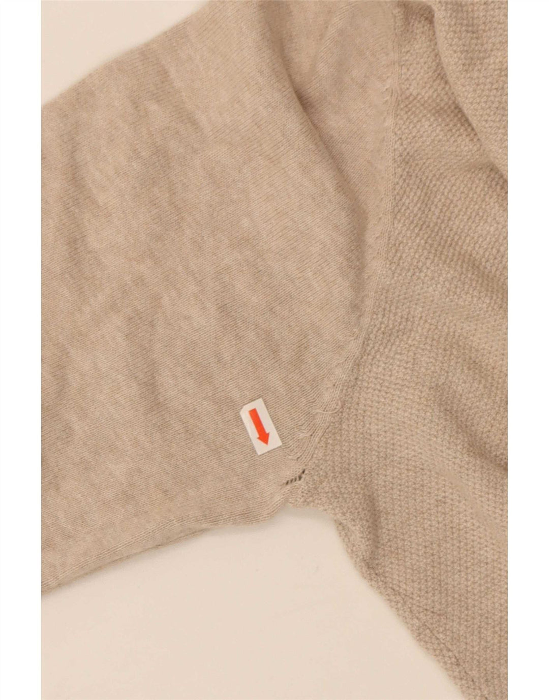 Maglione da uomo con zip e collo Massimo Dutti in cotone beige medio