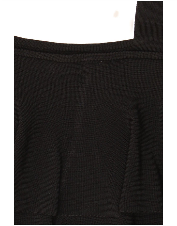 Top corto senza maniche da donna Zara UK 14 grande nero