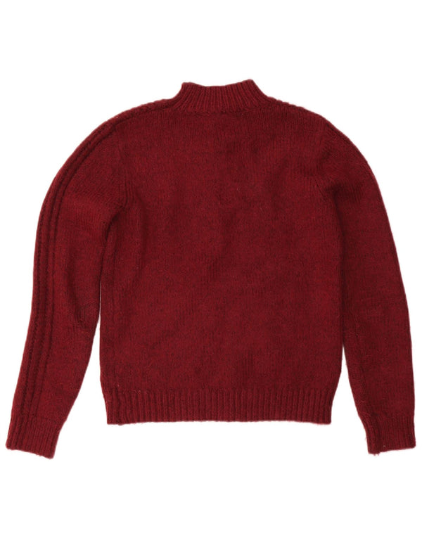 JOULES Womens Turtle Neck Jumper Sweater UK 10 Small  Maroon Acrylic
