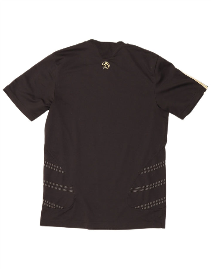 T-shirt Adidas da uomo con motivo astratto, piccola, in poliestere nero