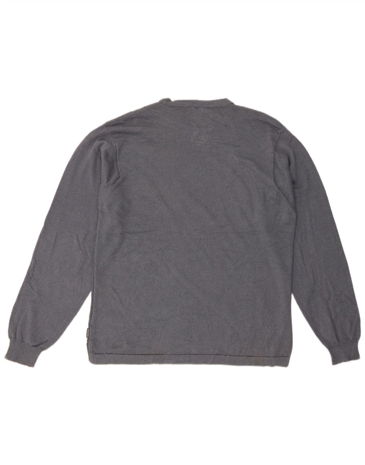 Maglione girocollo da uomo IZOD in cotone grigio medio a rombi/diamante