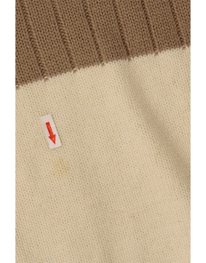 Paul Smith Uomo Maglione Girocollo Maglione Grande Lana Colorblock Beige